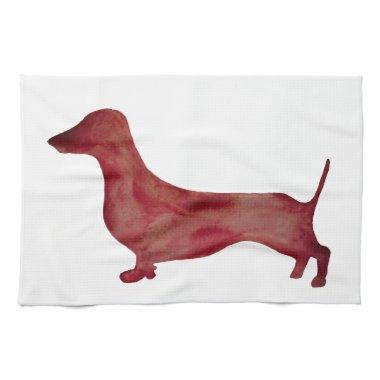 Dachshund Brown Dog Ring Tea Towel 40.6 cm x 61