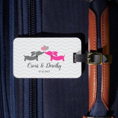 Dachshund Love Personalized Wedding Gift  Luggage Tag