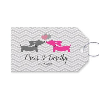 Dachshund Love Wedding Gift Tag Personalize