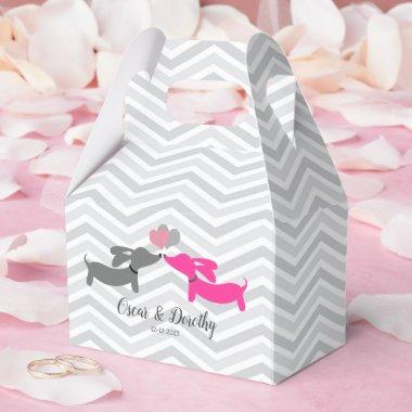 Dachshund Love Wedding Personalized Favor Boxes