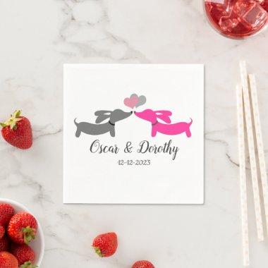 Dachshund Wedding Personalized Doxie Napkins