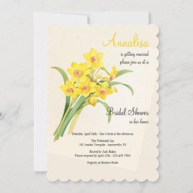 Daffodil Bouquet Bridal Shower Invitations