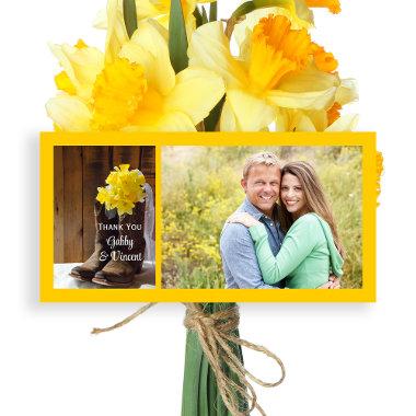 Daffodils and Cowboy Boots Barn Wedding Thank You