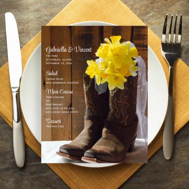 Daffodils and Cowboy Boots Country Wedding Menu