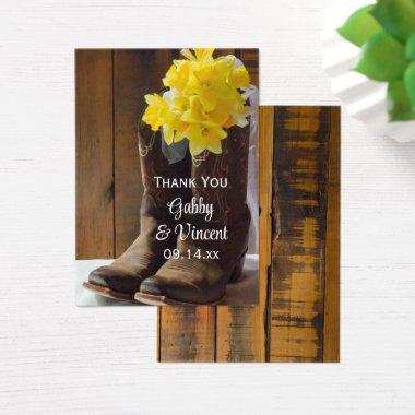 Daffodils Cowboy Boots Barn Wedding Favor Tags