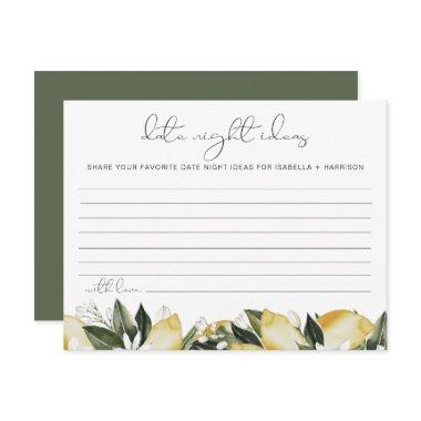 DAHLIA Lemon Citrus Date Night Ideas Invitations Game