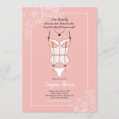 Dainty Lingerie Bridal Shower Invitations