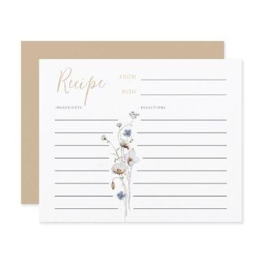 Dainty Wildflower Soft Tan Recipe Invitations