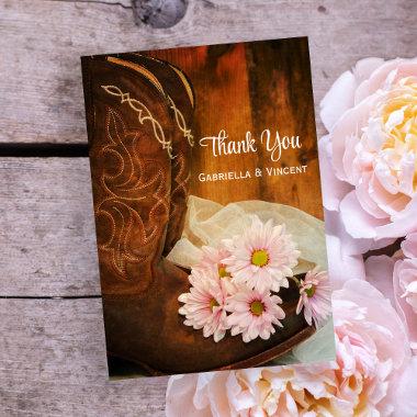 Daisies and Cowboy Boots Western Wedding Thank You