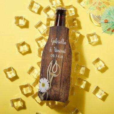 Daisy and Horse Bit Country Western Wedding Favor Bottle Cooler