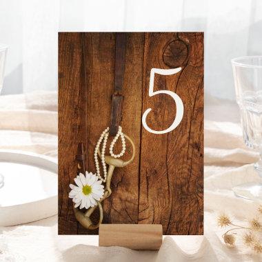 Daisy and Horse Bit Western Wedding Table Numbers