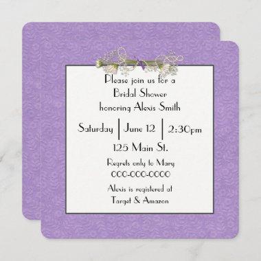 Daisy and Pearl Bouquet Bridal Shower Invitations