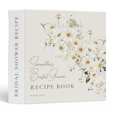 Daisy Boho Wildflower Modern  3 Ring Binder