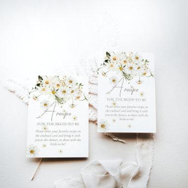 Daisy Elegant Wildflower Bridal Shower Recipe Enclosure Invitations