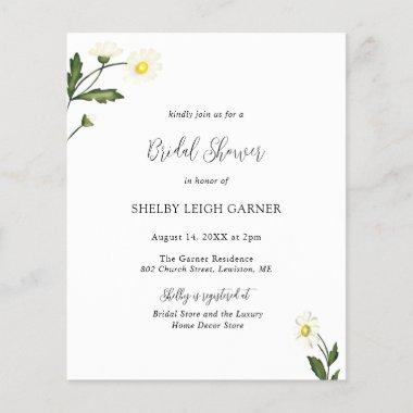 Daisy Floral Budget Bridal Shower Invitations