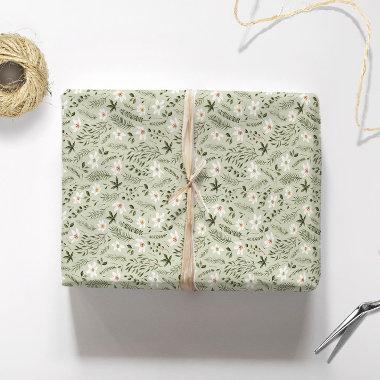 Daisy Flower Mint Floral Wrapping Paper
