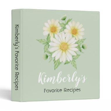 Daisy Flowers Bridal Shower Recipe Binder