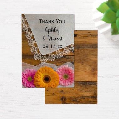 Daisy Trio and Lace Country Wedding Favor Tags