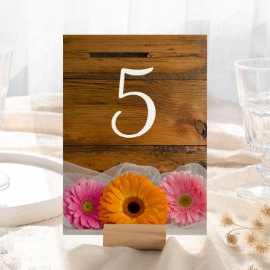 Daisy Trio Country Wedding Table Numbers