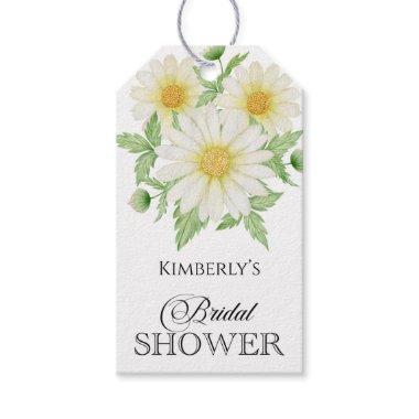 Daisy Watercolor Floral Bridal Shower Gift Tags