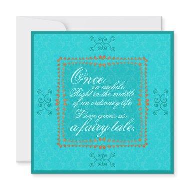 Damask Aqua Blue Romance Wedding