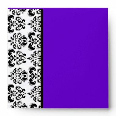 DAMASK ,black and white purple blue Envelope