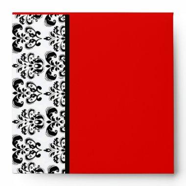 DAMASK ,black and white red Envelope