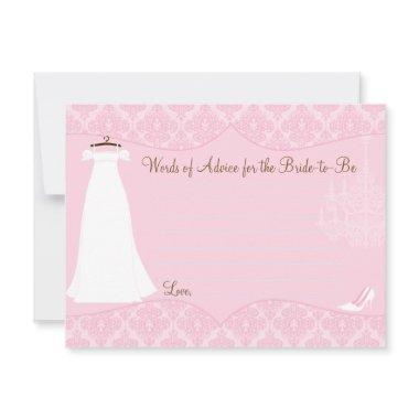 Damask Bridal Shower Advice card for the Bride