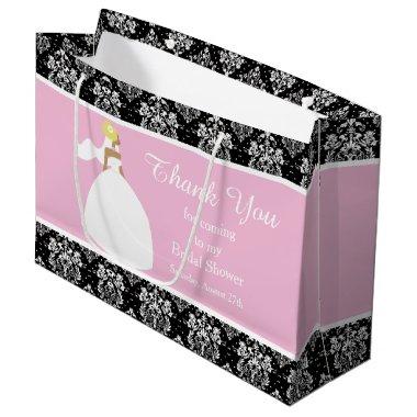 Damask Bridal Shower Thank You Large Gift Bag