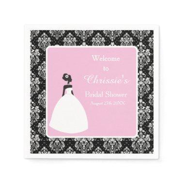 Damask Pink Bride Bridal Shower Napkins