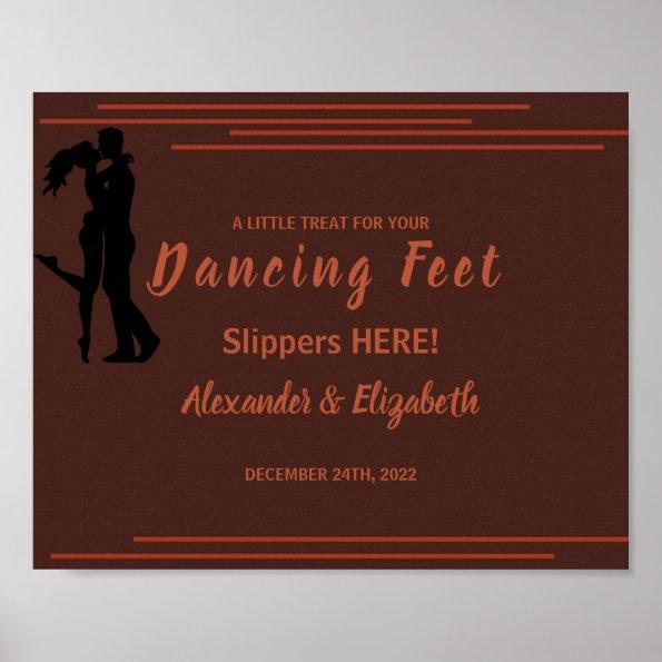 Dancing Feet Flip Flops | Dark Wedding Sign