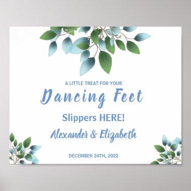 Dancing Feet Flip Flops | Eucalyptus Wedding Sign