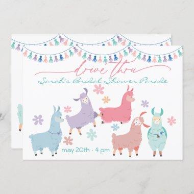 Dancing Llamas Surprise Drive By Bridal Shower Invitations