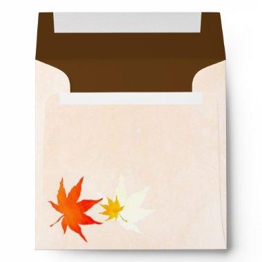 Dancing Maple Leaves Fall Wedding Envelope