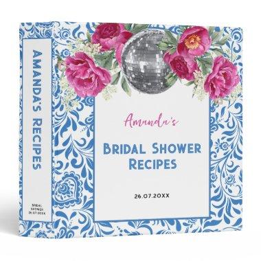 Dancing Queen Blue Tile  Recipe Book 3 Ring Binder