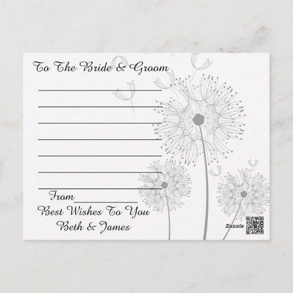 Dandelion Blossoms Vines Best Wishes Newly Weds PostInvitations