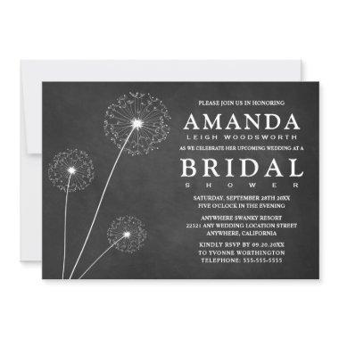 Dandelion Chalkboard Bridal Shower Invitations