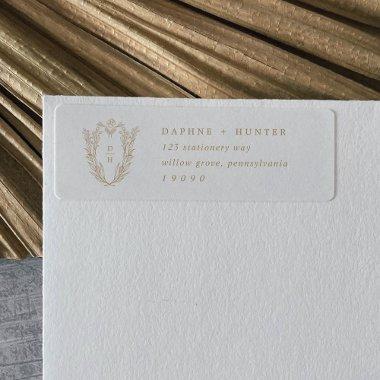 DAPHNE Classy Gold White Return Address Labels