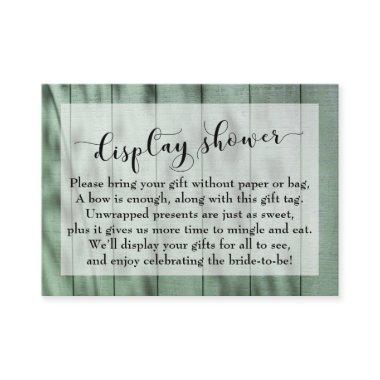 Dappled Green Wood No Wrap Bridal Shower Invitations