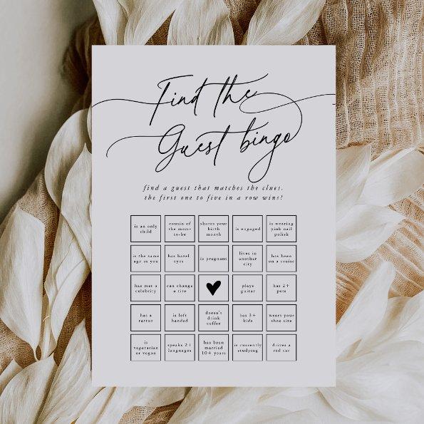 DARCY Black White Find the Guest Bingo Game