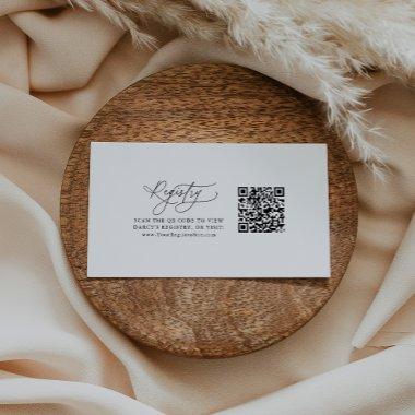 DARCY Simple Black White QR Code Gift Registry Enclosure
