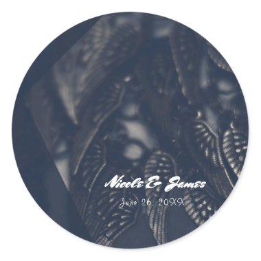 Dark Angel Wings Gothic Glam Personalized Favor Classic Round Sticker