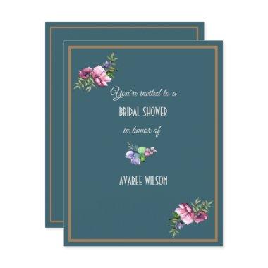 Dark Aqua  Florals