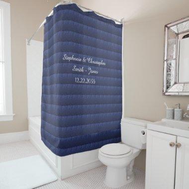 Dark Blue Dolls Shower Curtain Wedding Names, Date