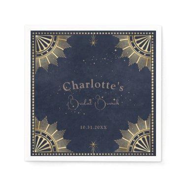 Dark Celestial Sun and Moon Bridal Brunch Shower Napkins