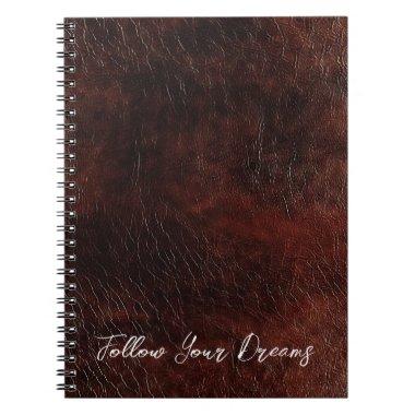Dark Chocolate Brown Faux Leather Notebook