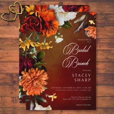 Dark Elegant Summer Sunset Floral Bridal Brunch
