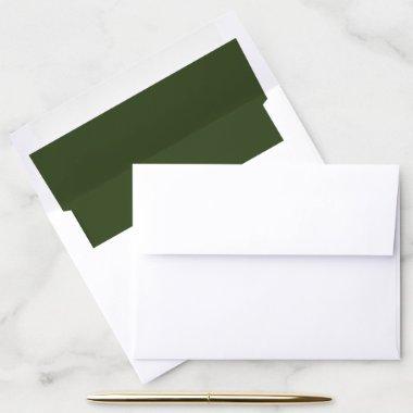 Dark green solid color simple wedding envelope liner