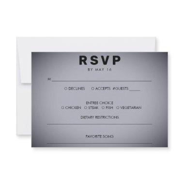 Dark Grey Vignette Wedding RSVP Card