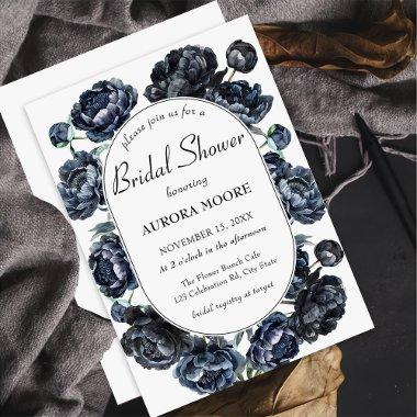 Dark Moody Gothic Blue Floral